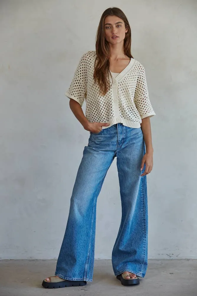 Open Knit Cotton Cardigan