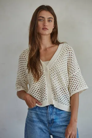Open Knit Cotton Cardigan