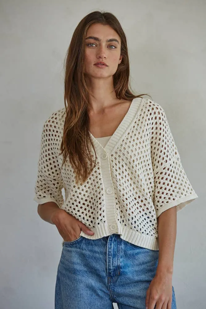 Open Knit Cotton Cardigan
