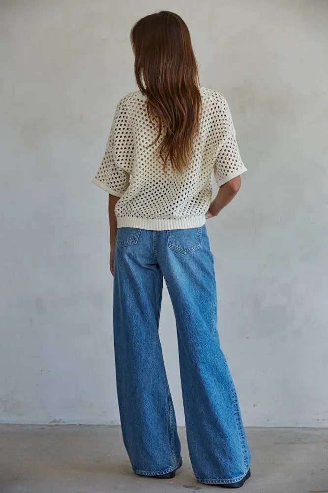 Open Knit Cotton Cardigan
