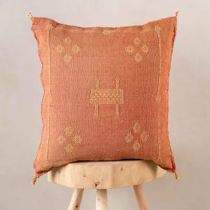Orange  Cactus silk pillow cover