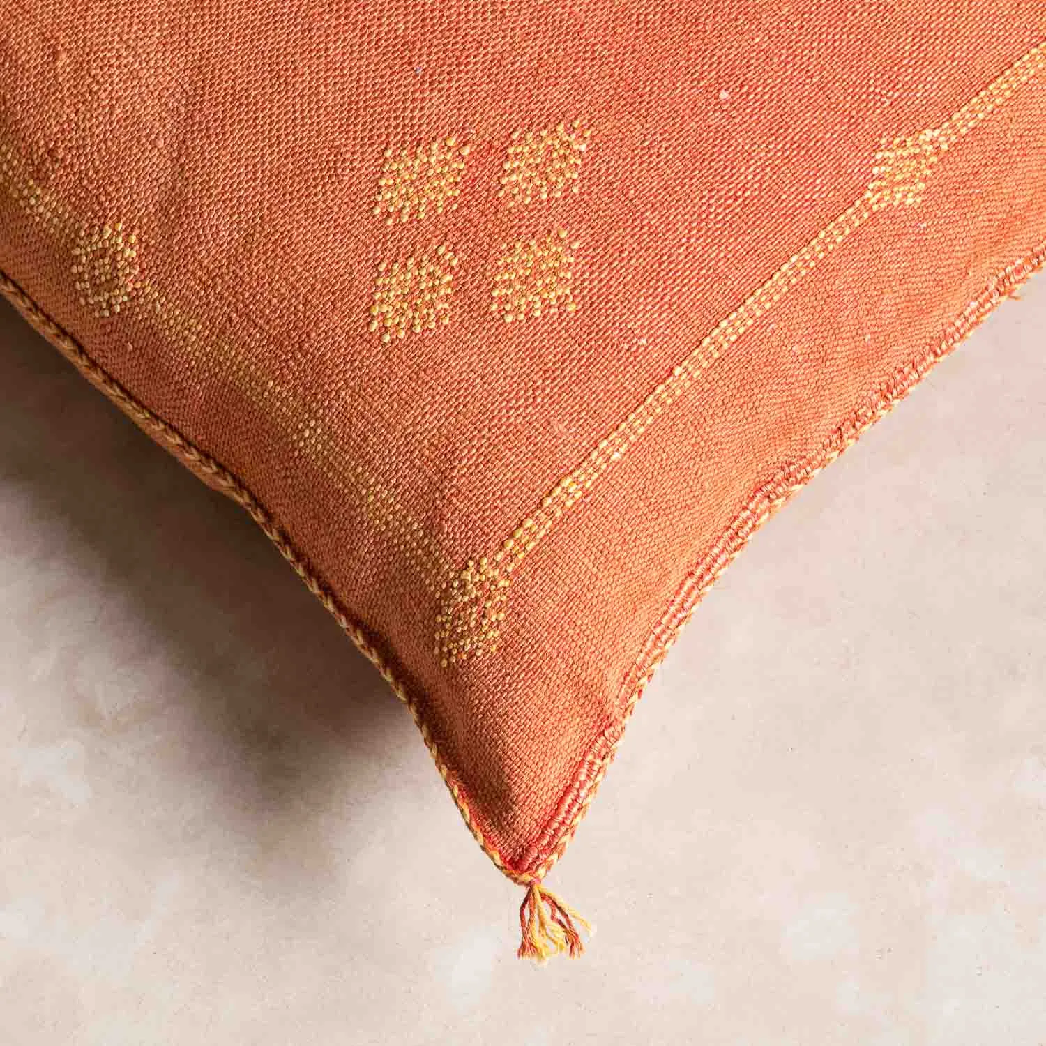 Orange  Cactus silk pillow cover