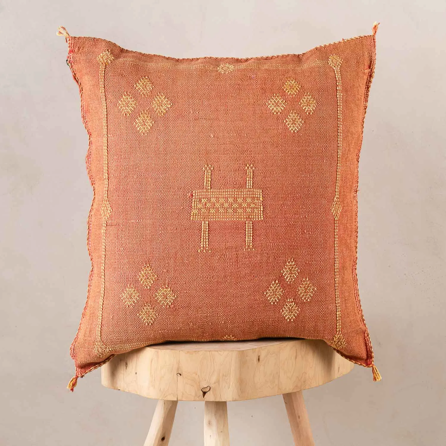 Orange  Cactus silk pillow cover