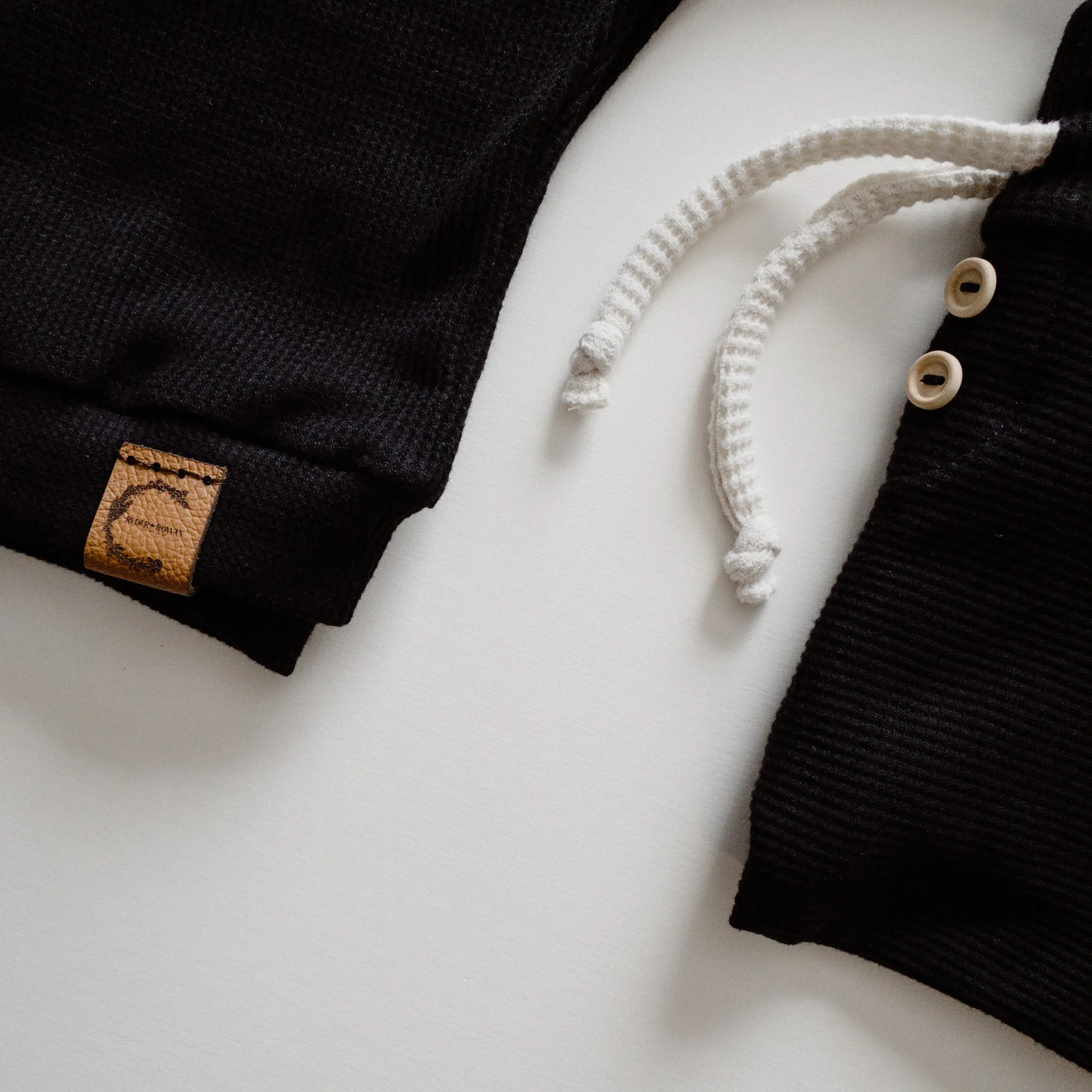 Organic Waffle Knit Jogger - Black