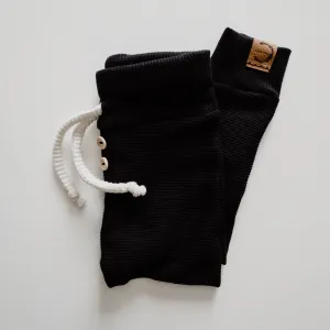 Organic Waffle Knit Jogger - Black