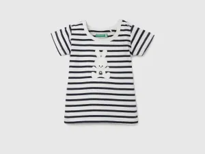 Pack of 2 Regular Fit Round Neck Striped and Printed Baby T-Shirts