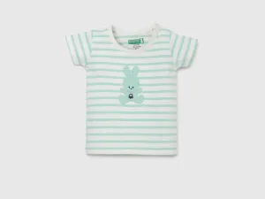 Pack of 2 Regular Fit Round Neck Striped and Printed Baby T-Shirts