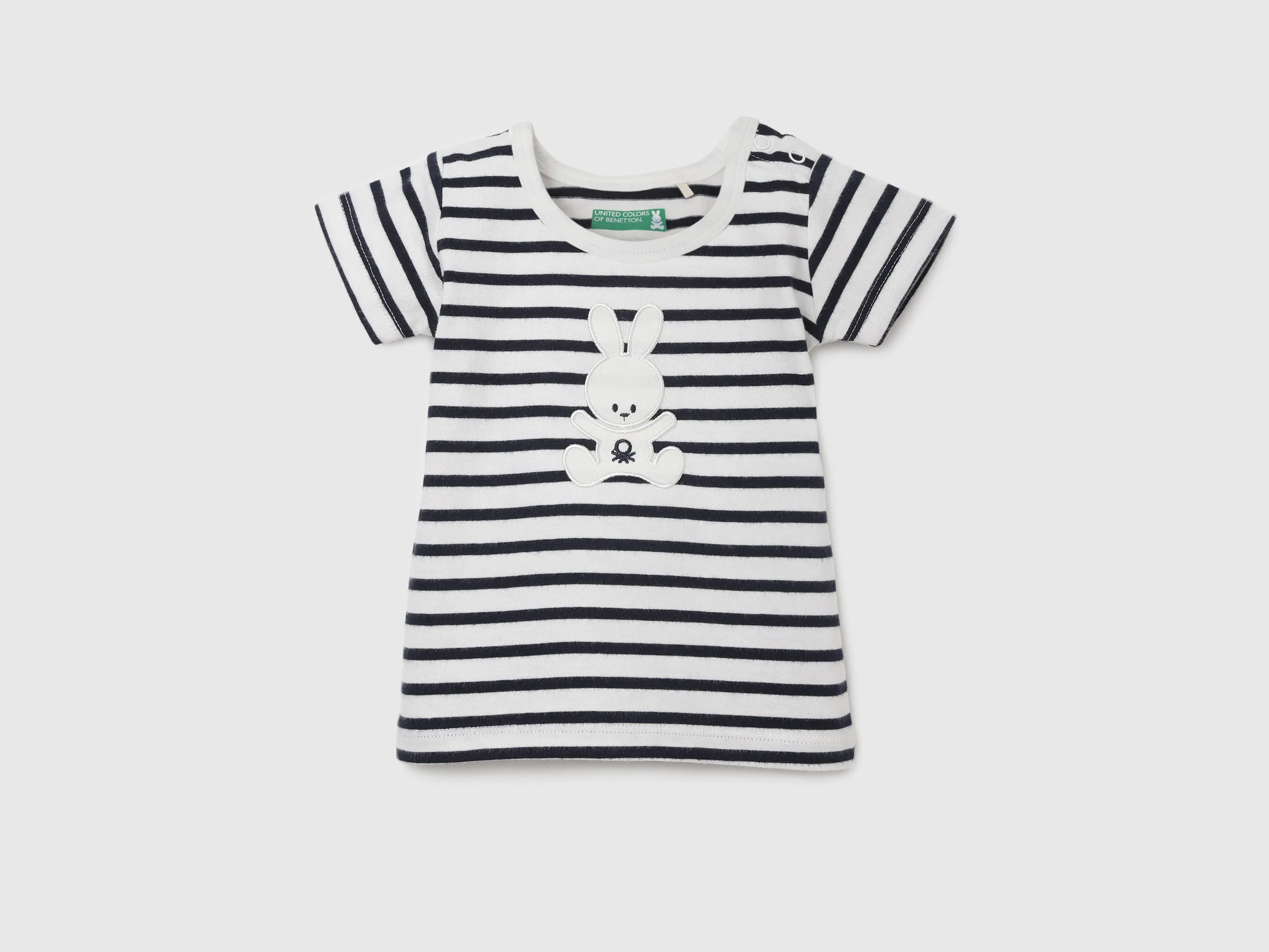 Pack of 2 Regular Fit Round Neck Striped and Printed Baby T-Shirts
