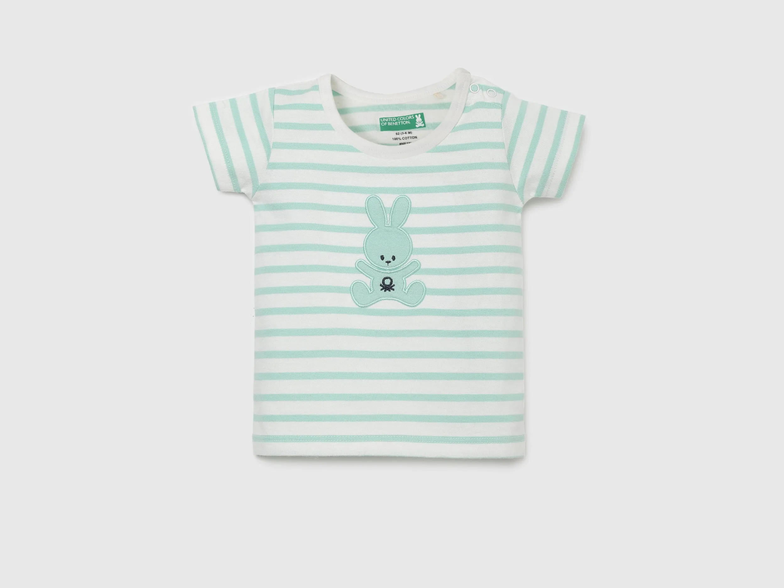 Pack of 2 Regular Fit Round Neck Striped and Printed Baby T-Shirts