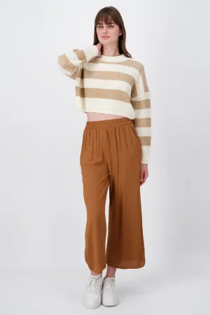 Pantalón Wide Leg Cintura Alta Fruncida