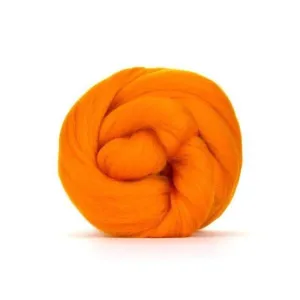 Paradise Fibers Solid Colored Merino Wool Top - Clementine