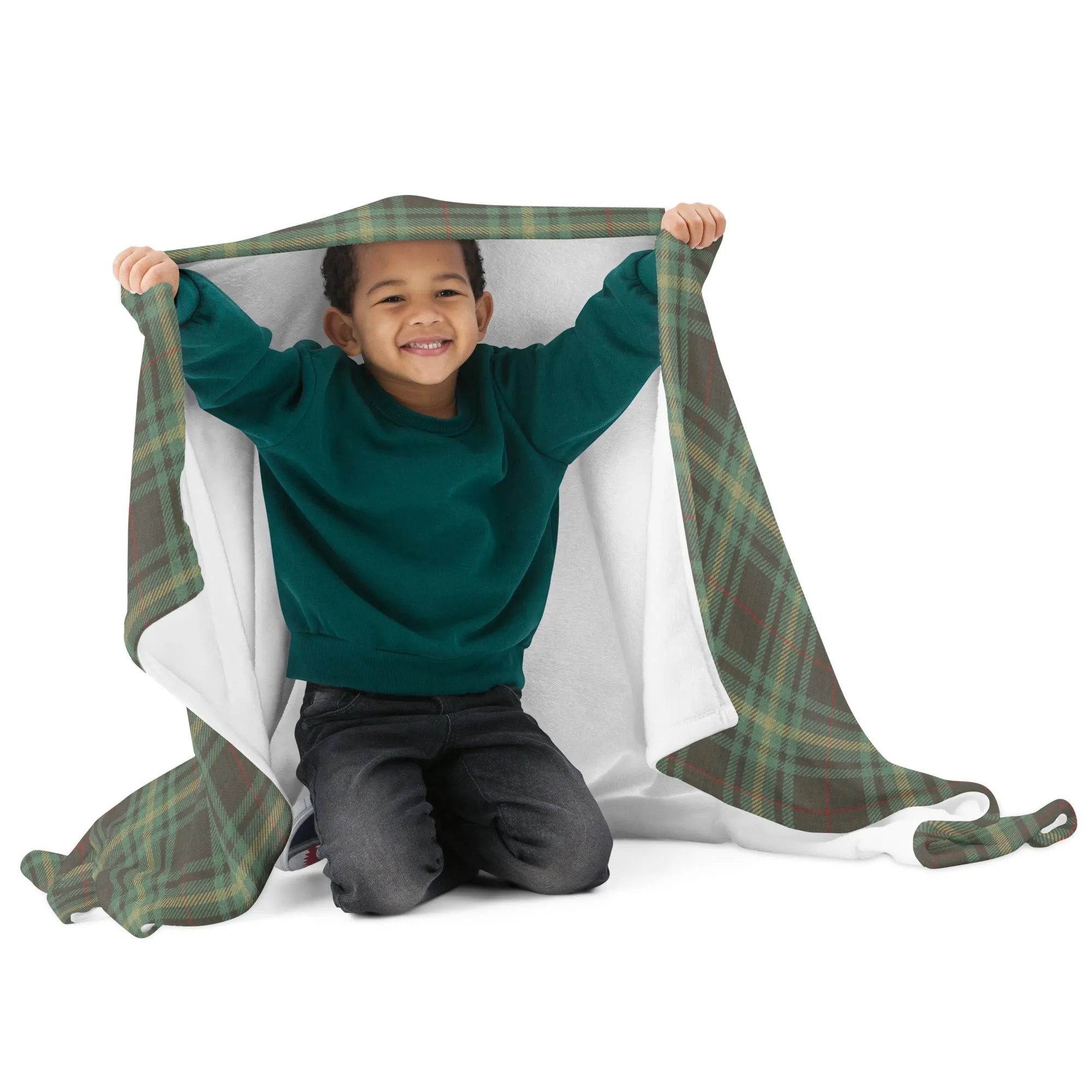 Paris Teal Plaid Throw Blanket