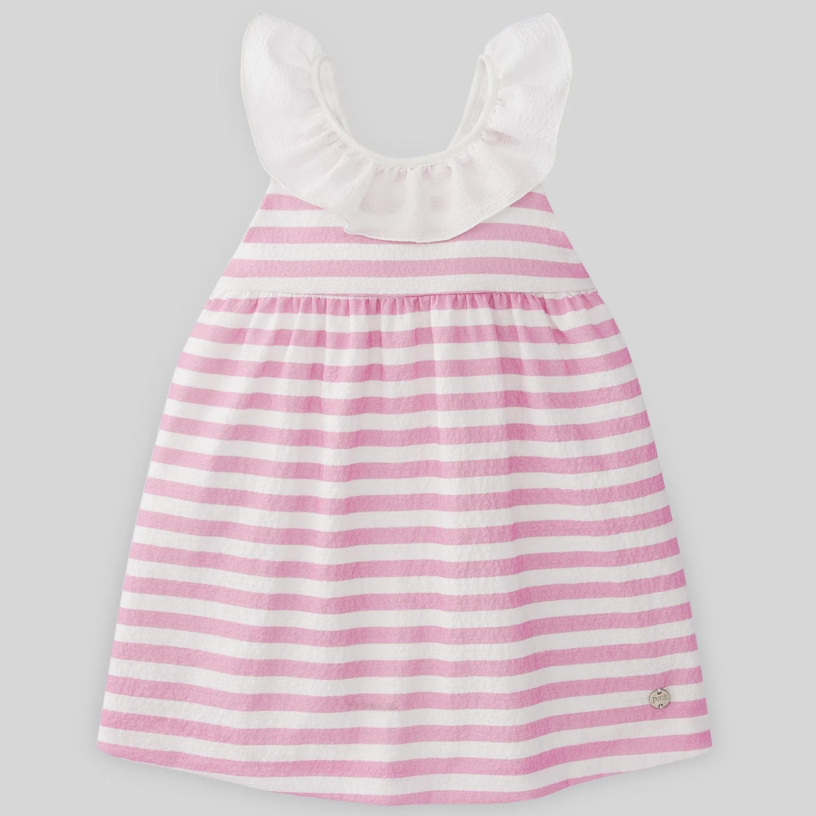 Paz Rodriguez Pink & White Striped Dress