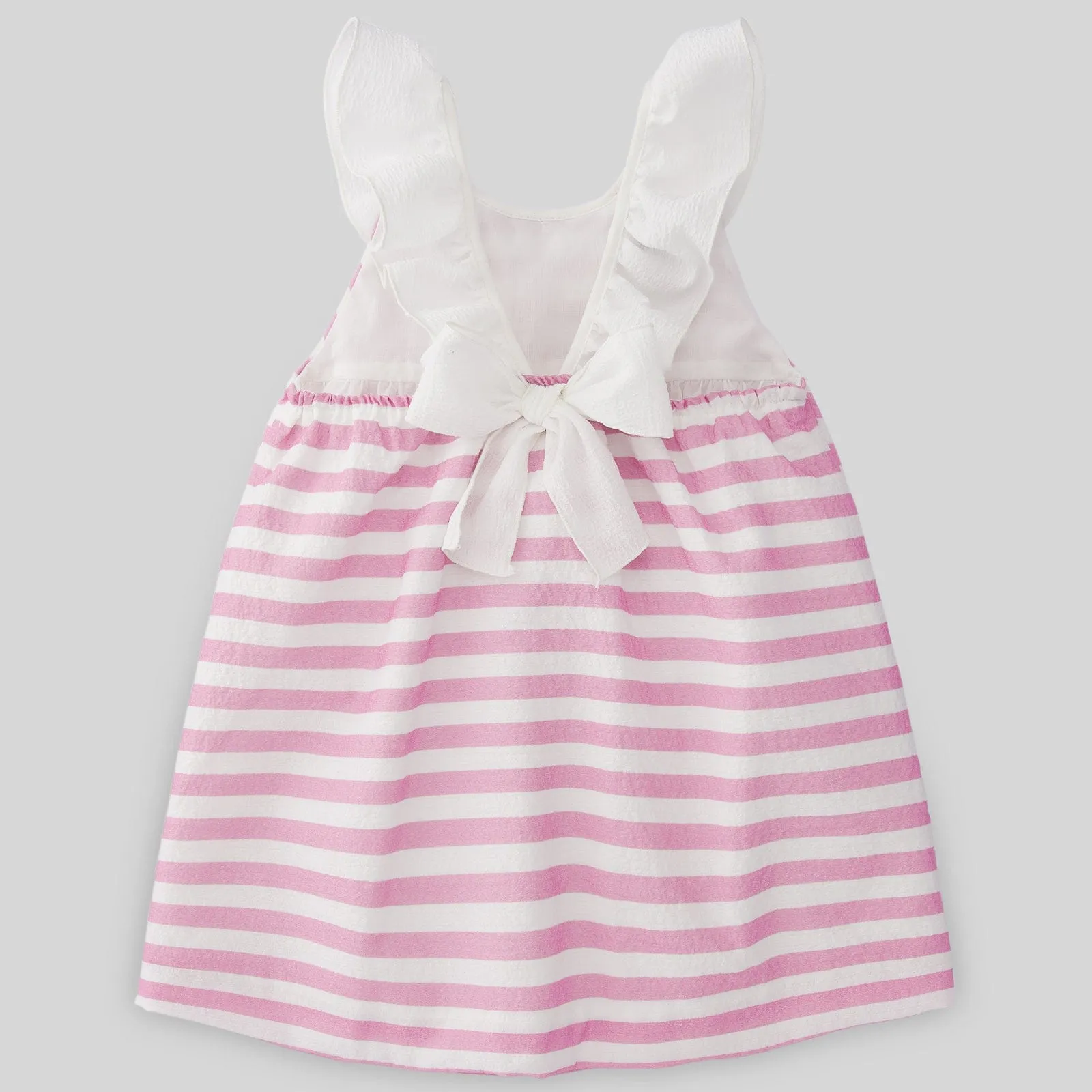 Paz Rodriguez Pink & White Striped Dress