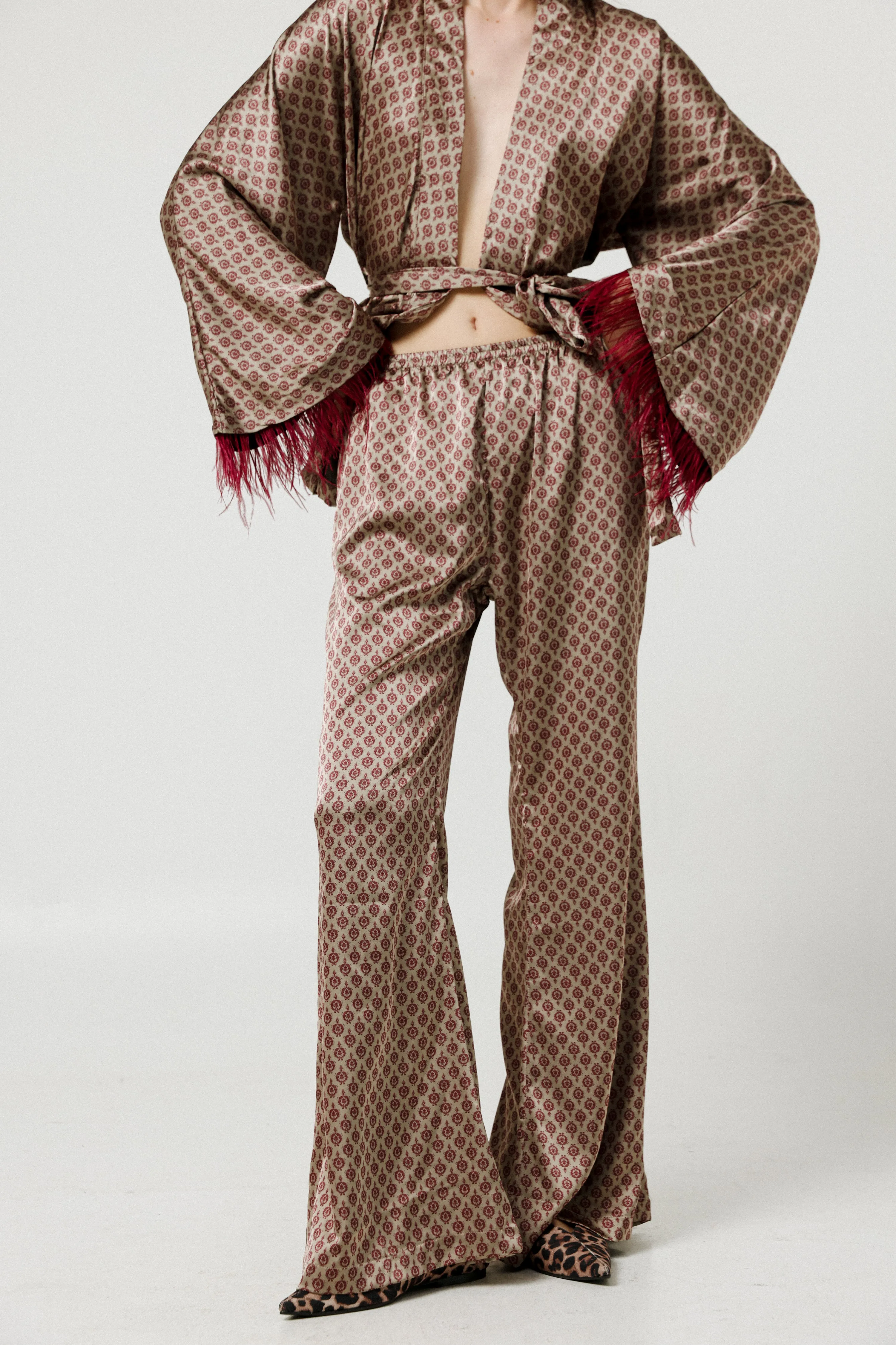 Peacock Champagne Bottoms