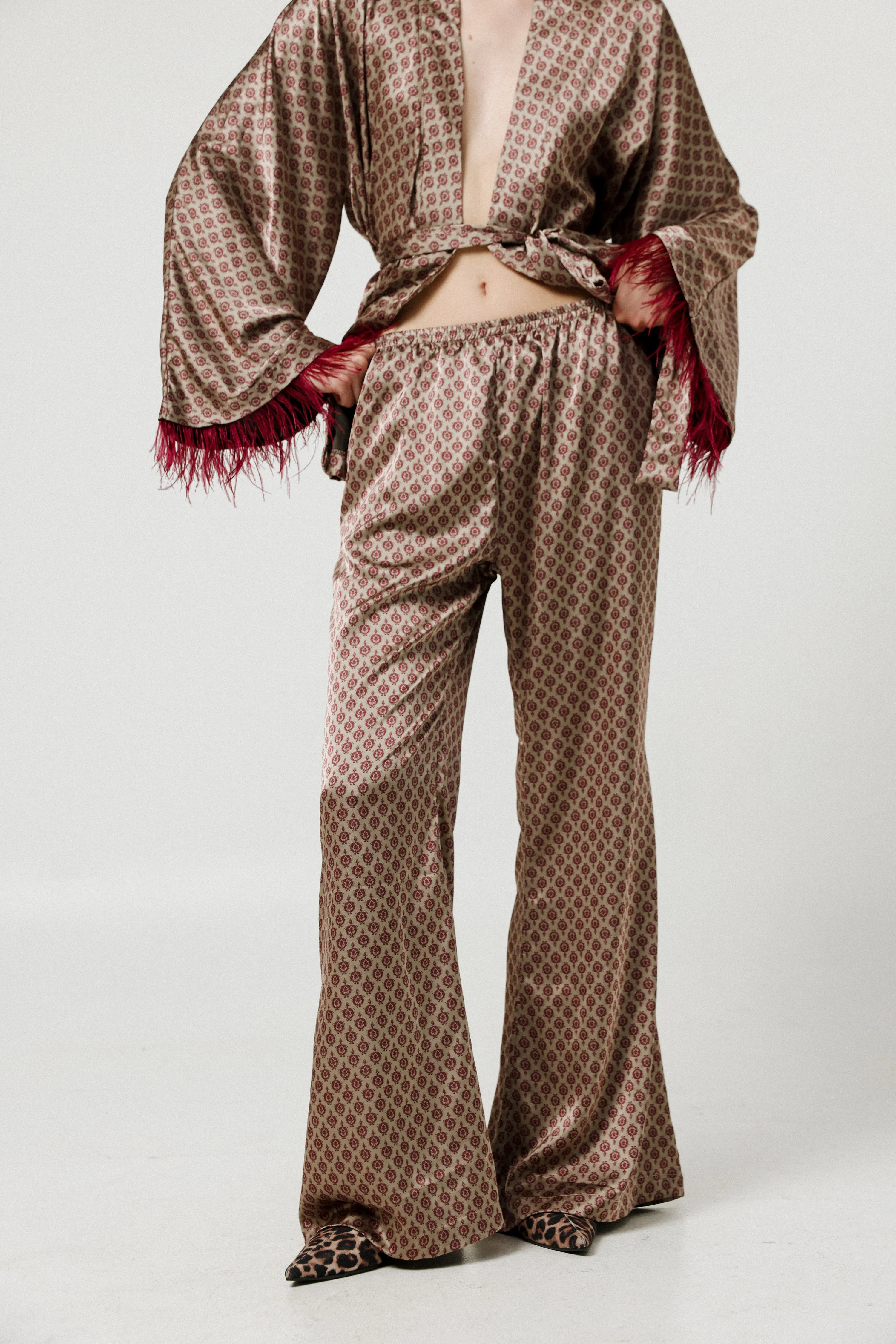 Peacock Champagne Bottoms