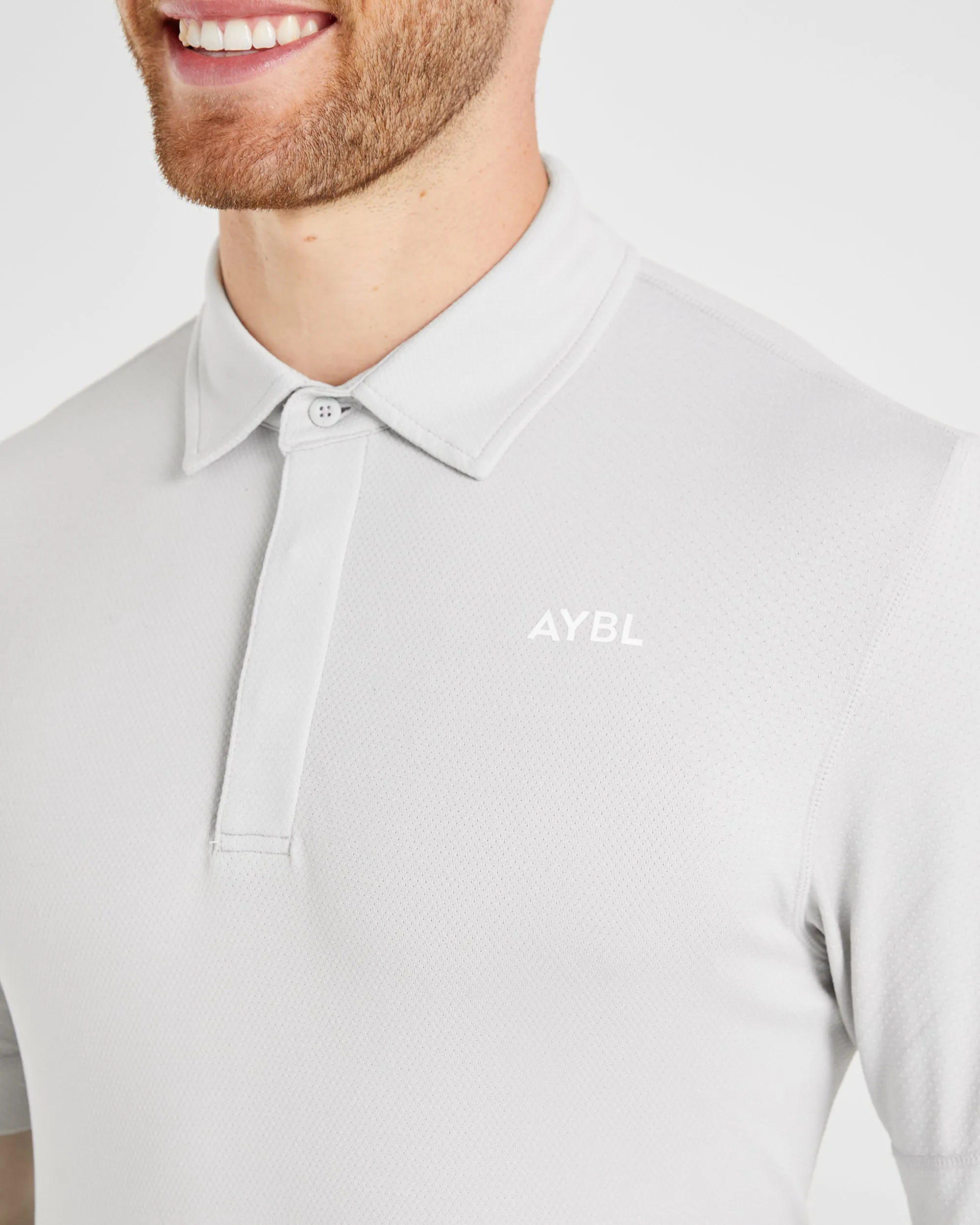 Performance Seamless Polo Shirt- Grey