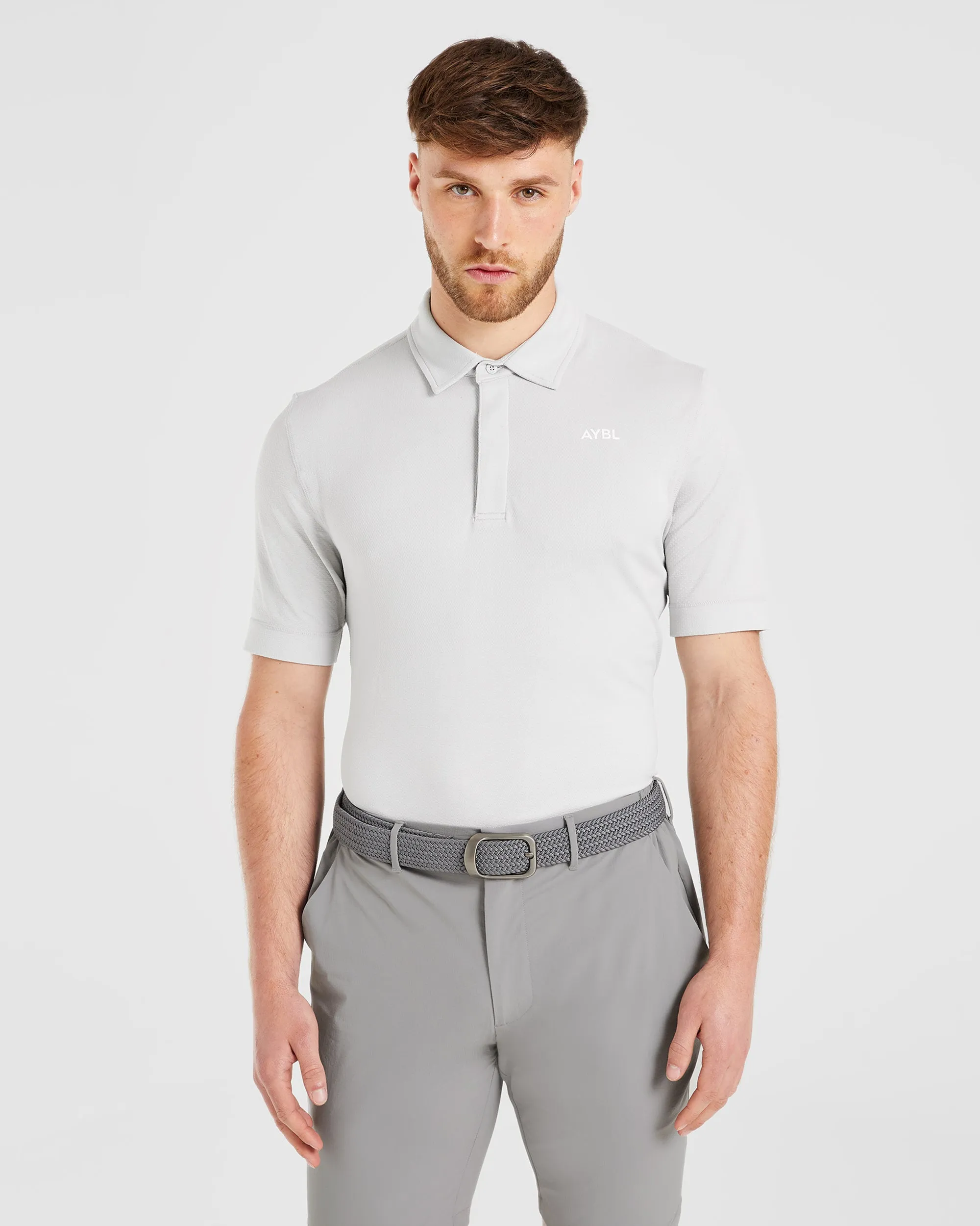 Performance Seamless Polo Shirt- Grey