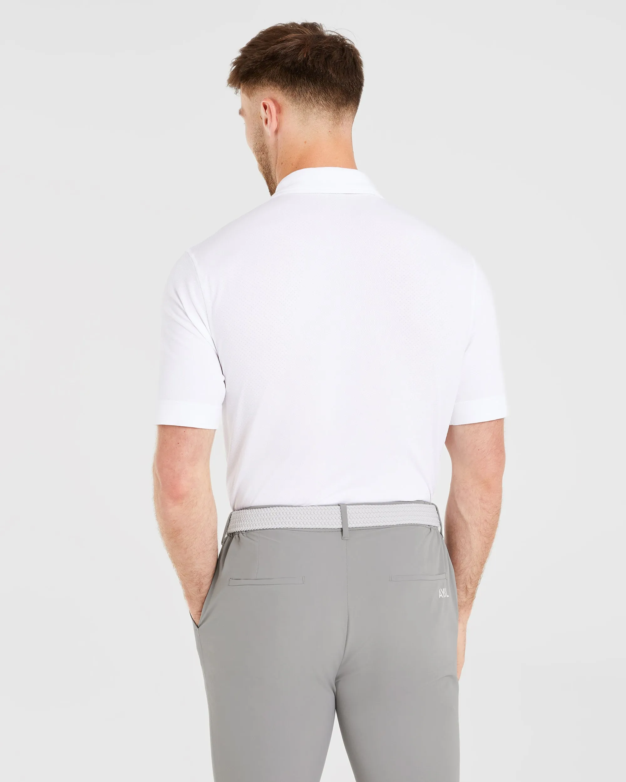 Performance Seamless Polo Shirt - White