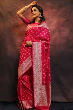 Pink Alluring Soft Banarasi Silk Saree