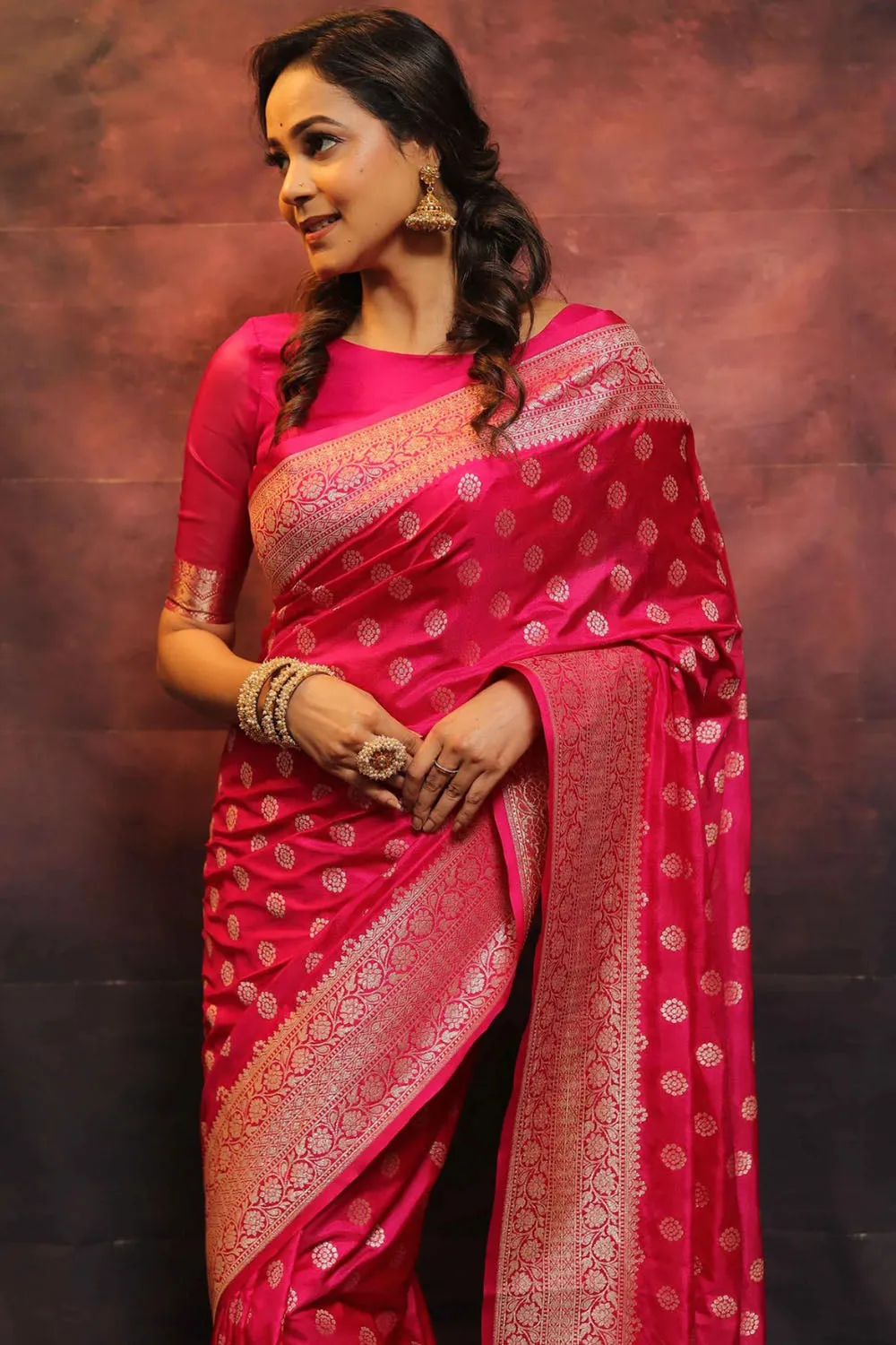 Pink Alluring Soft Banarasi Silk Saree