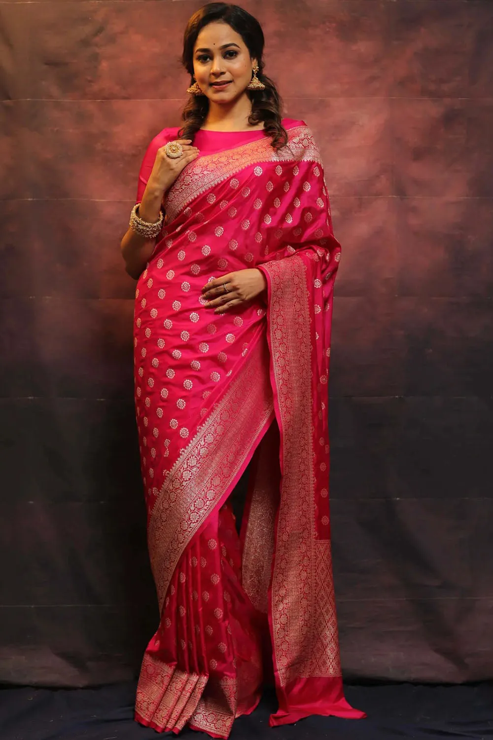 Pink Alluring Soft Banarasi Silk Saree