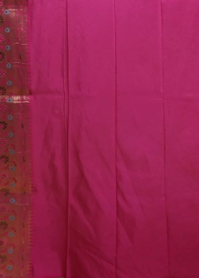 Pink Dupion Silk Saree With Blouse Piece