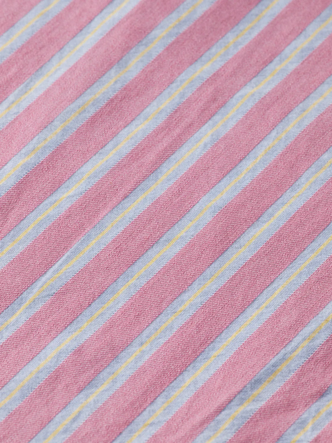 Pink Yarn Dyed Dobby Stripe