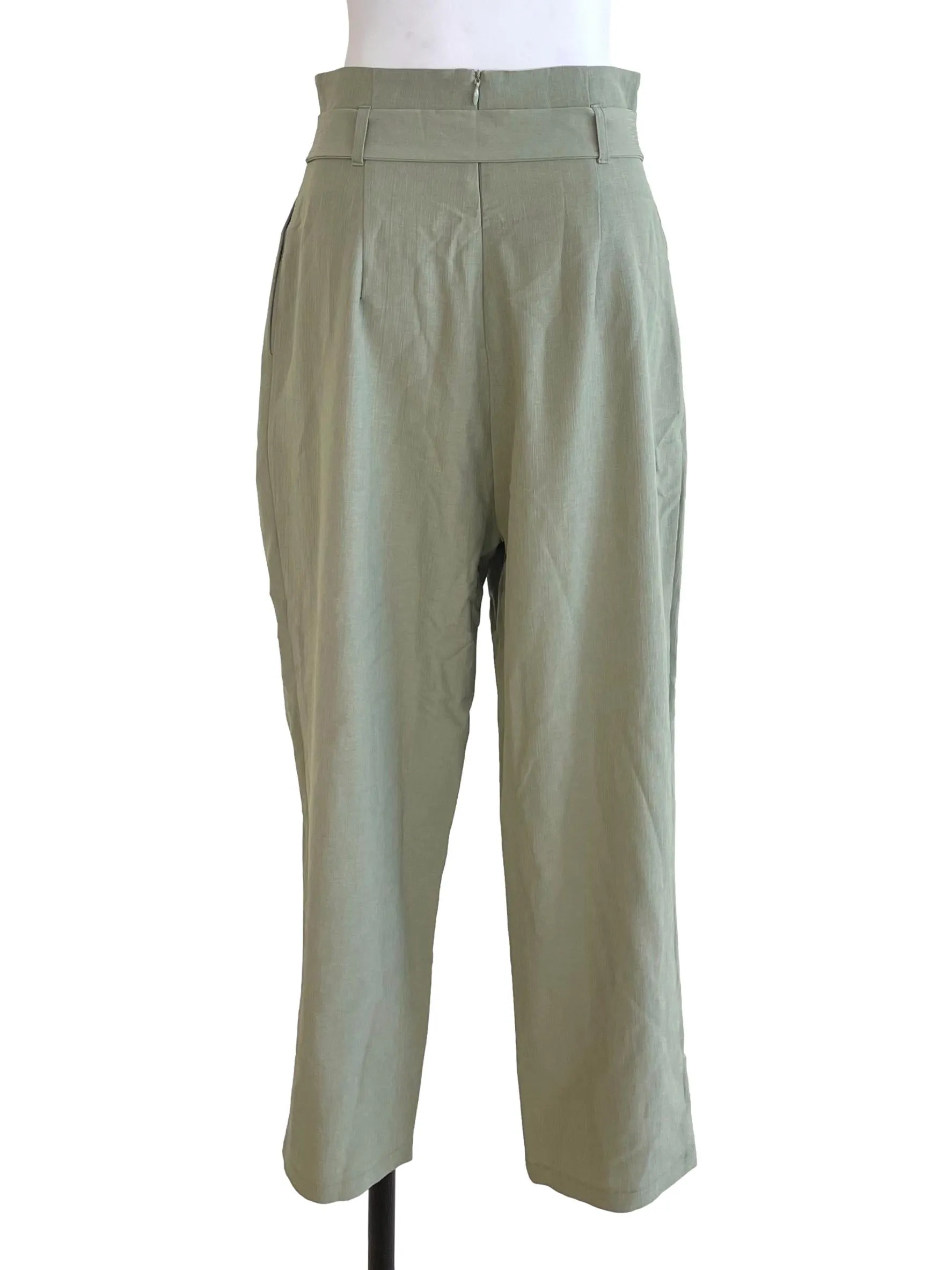 Pistachio Green Textured Pants LB