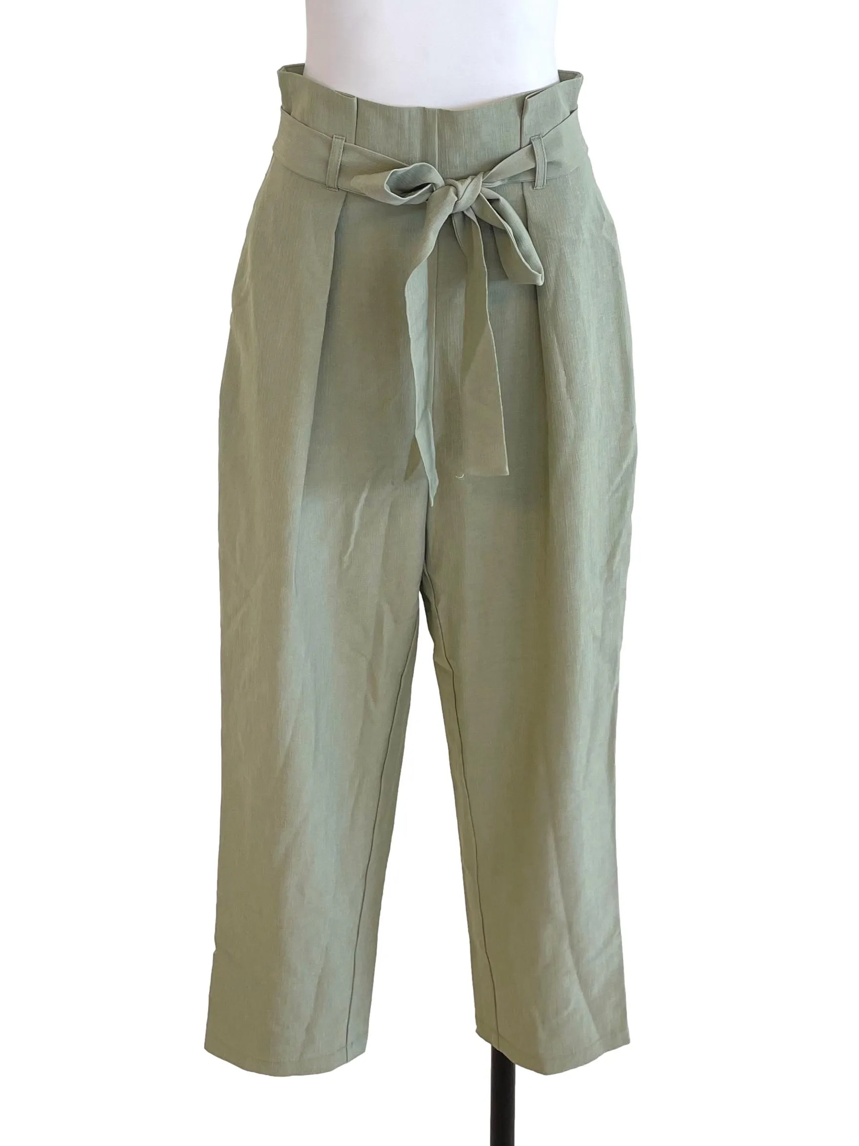 Pistachio Green Textured Pants LB