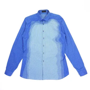 Prada Blue Striped Shirt Size 43 || 17