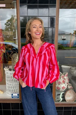 PRE-ORDER ROSELLE LALA BLOUSE  BIG STRIPE