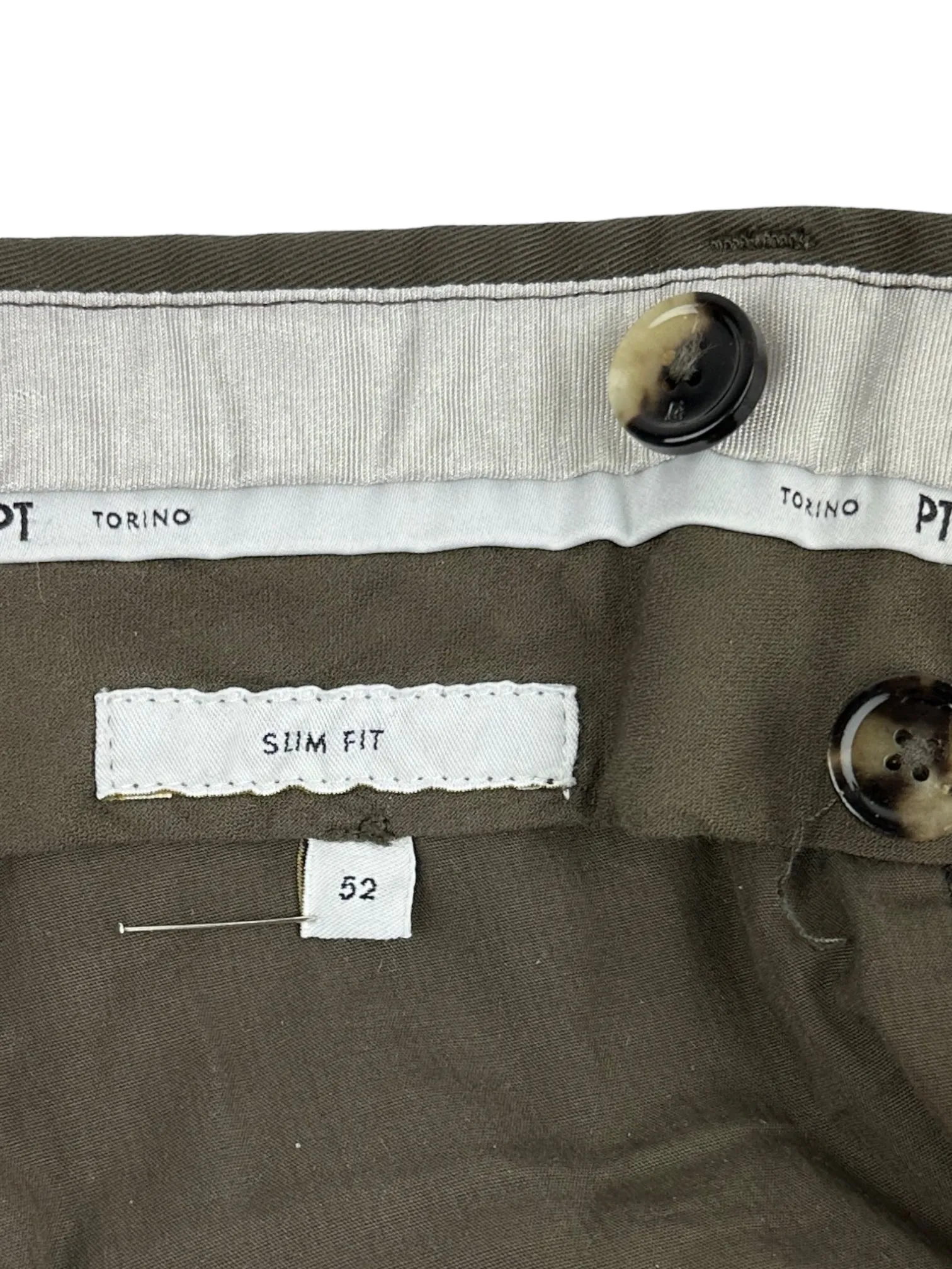 PT01 Olive Green Cotton Stretch Chino