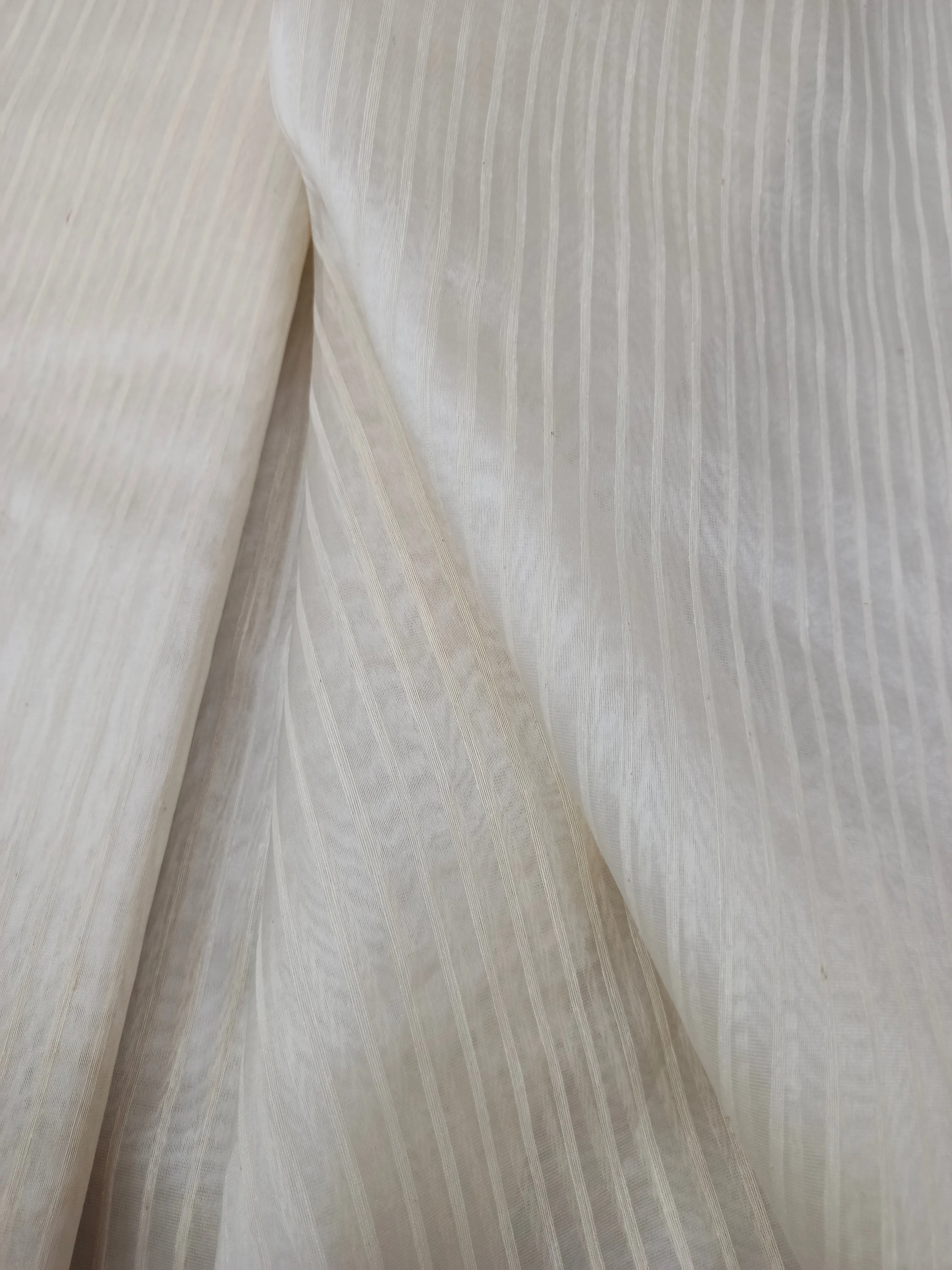 Pure Organza White Dyeable Fabric (40 grams)