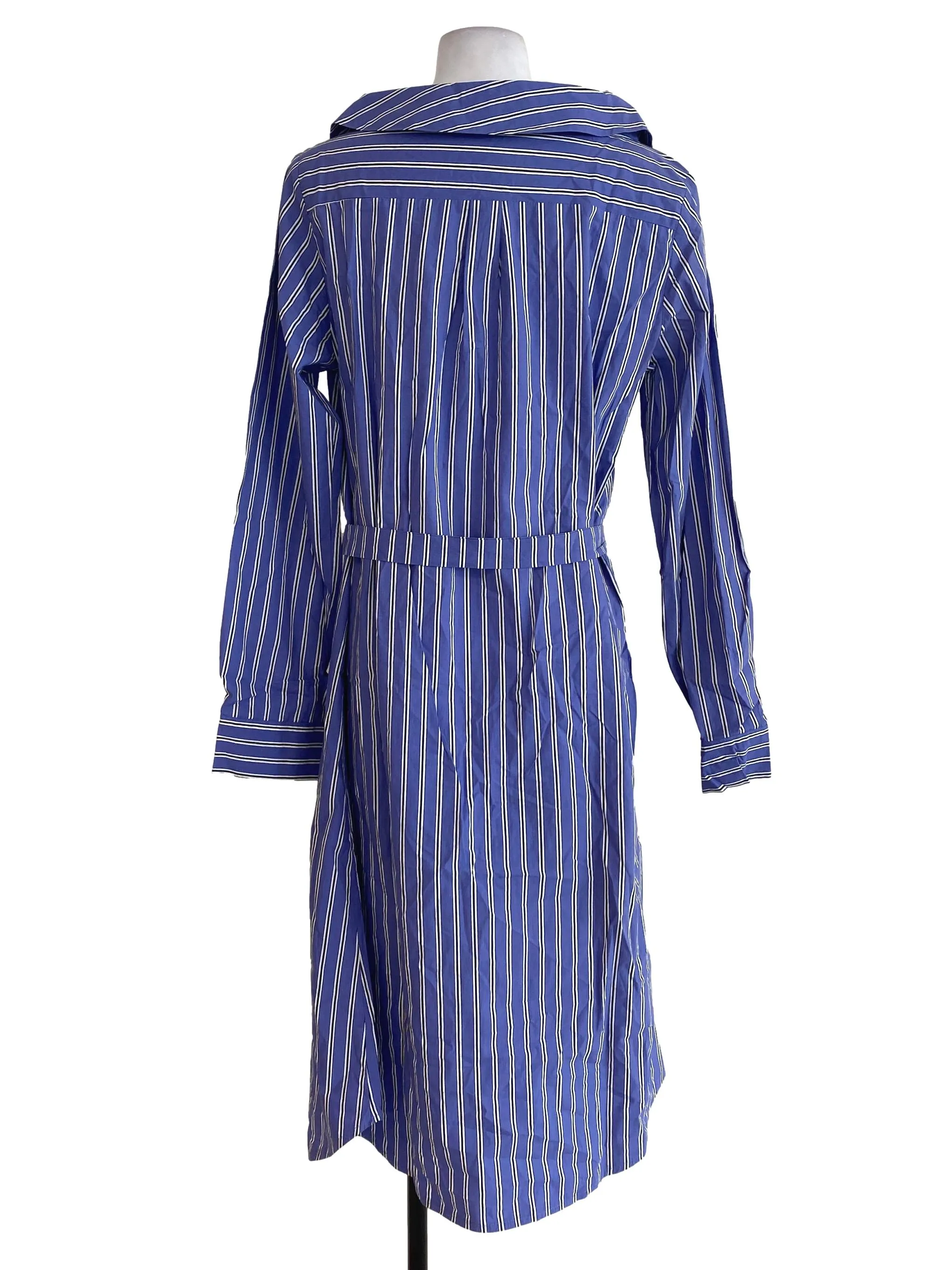 Purple Striped Button Down Dress