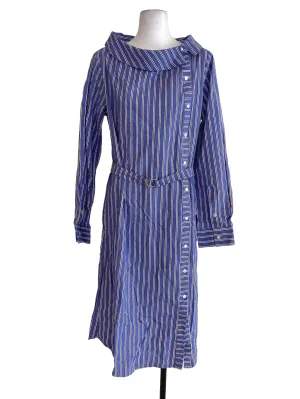 Purple Striped Button Down Dress