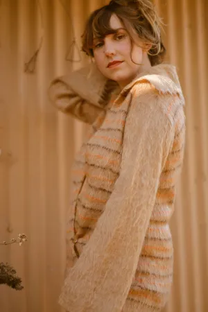 Rare 1920's Striped Mohair Sports Sweater/ Cardigan