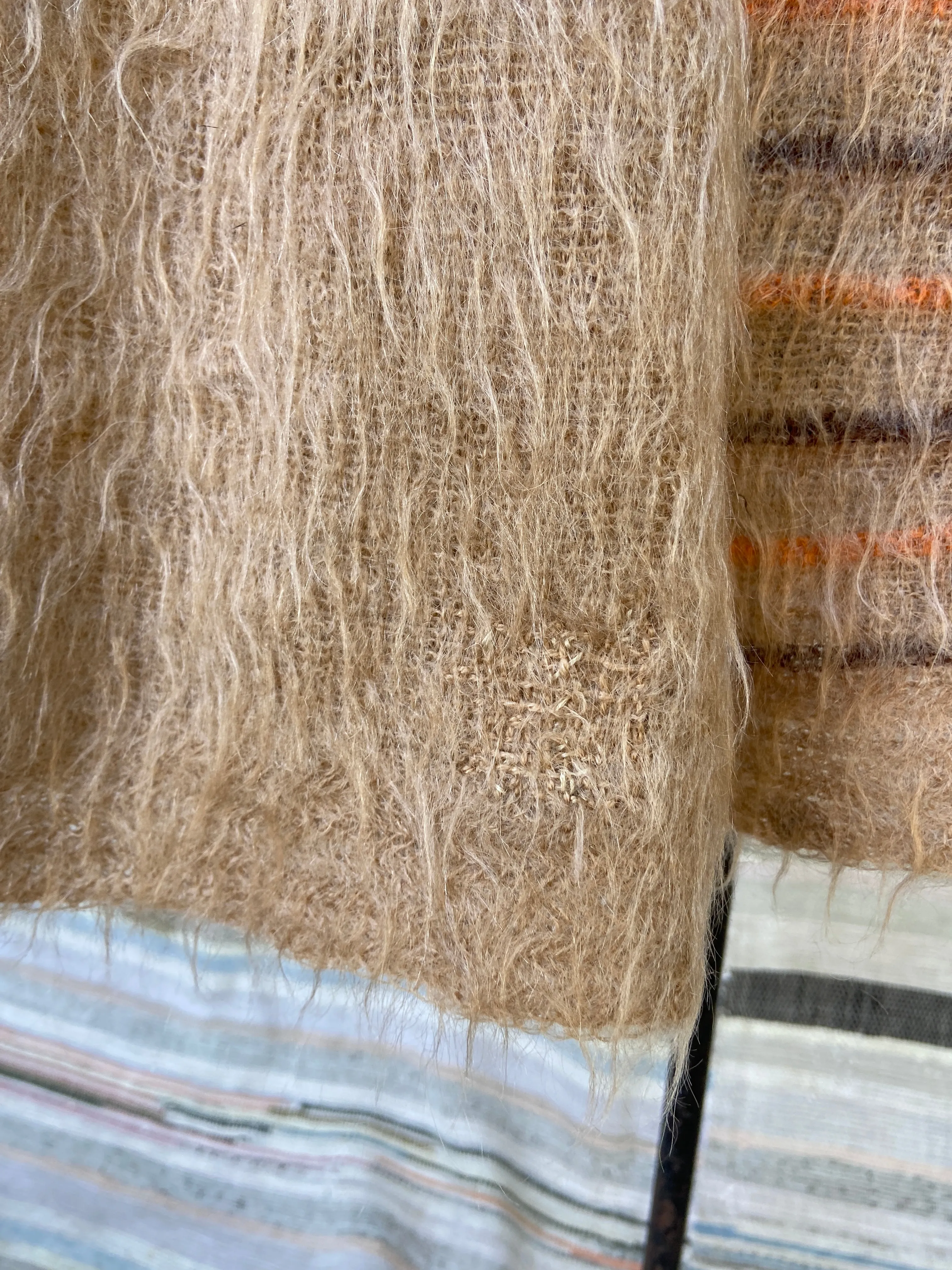 Rare 1920's Striped Mohair Sports Sweater/ Cardigan
