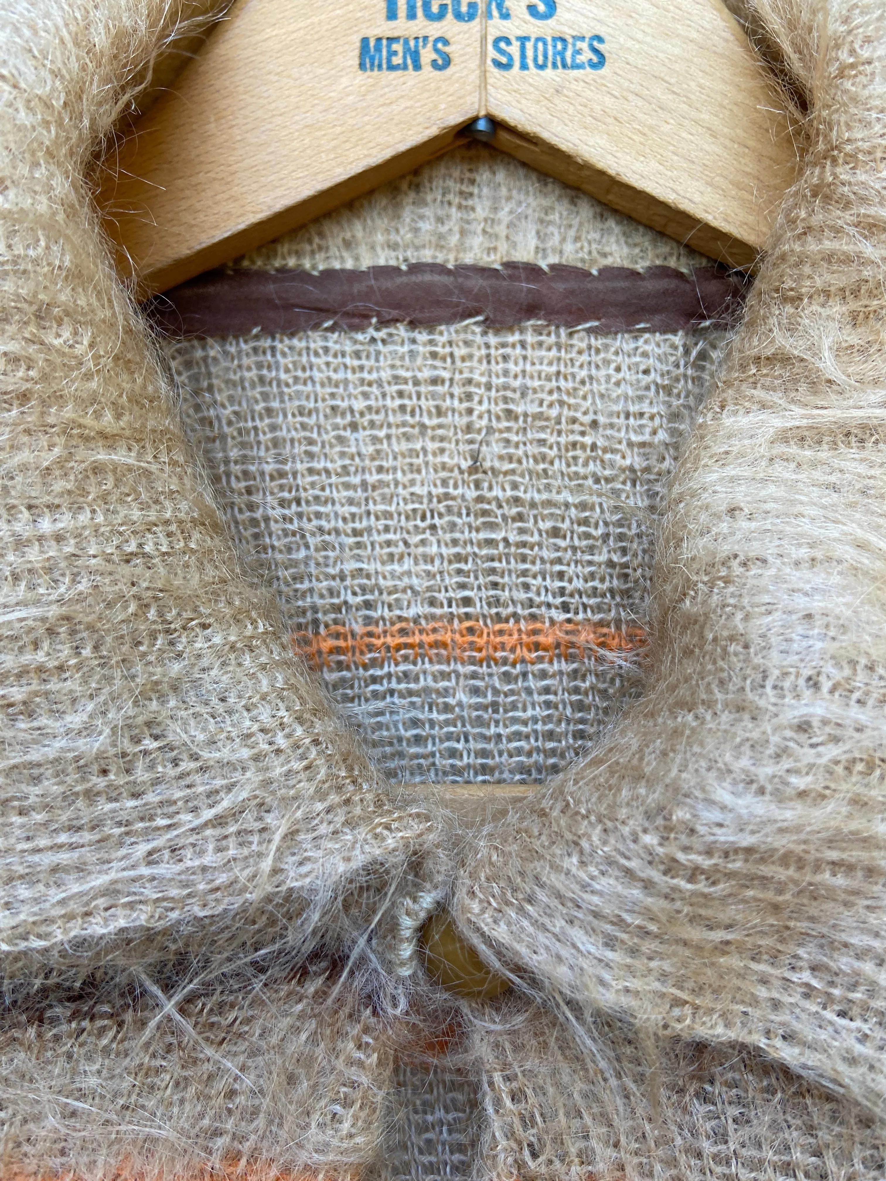 Rare 1920's Striped Mohair Sports Sweater/ Cardigan