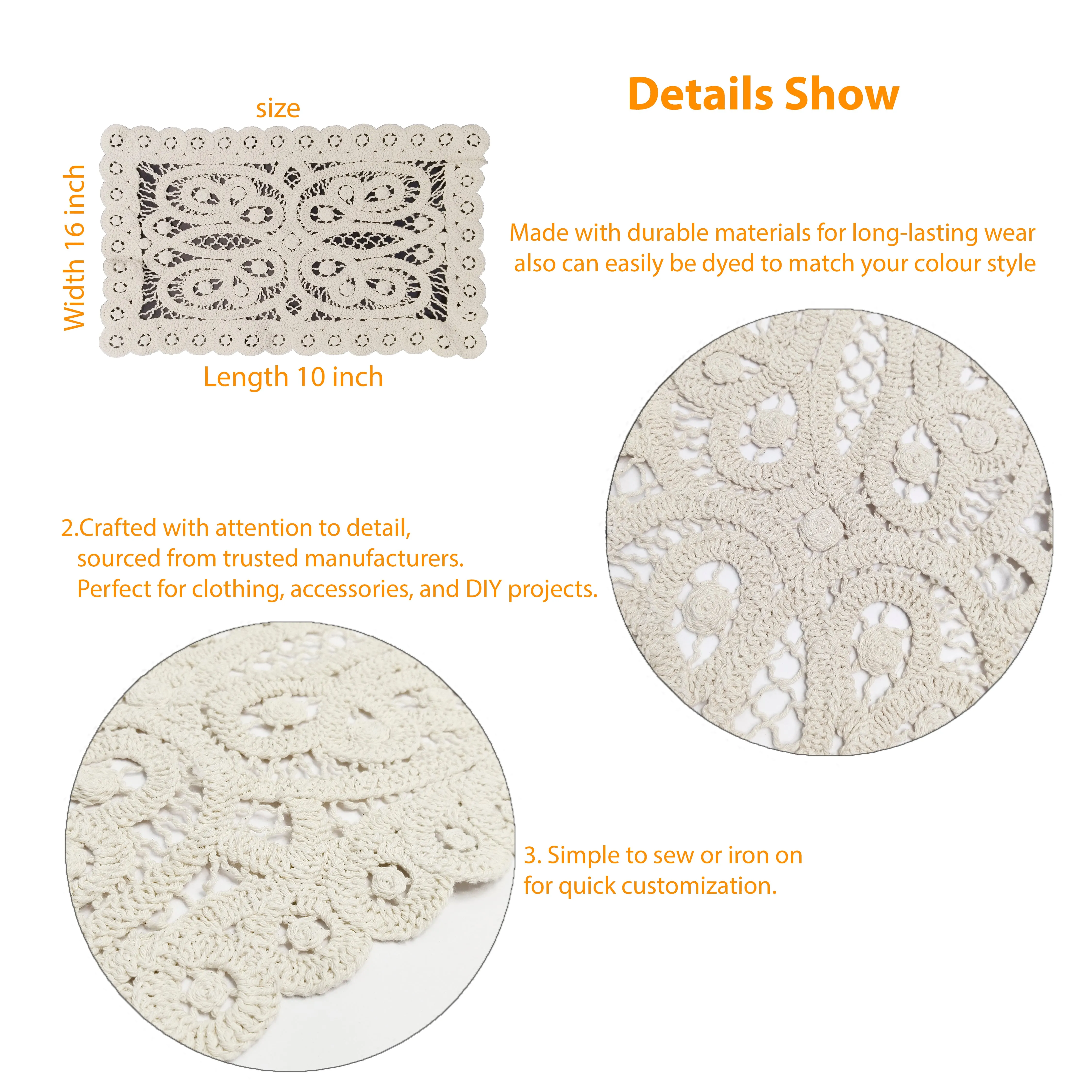 Rectangular Crochet Doily Patch