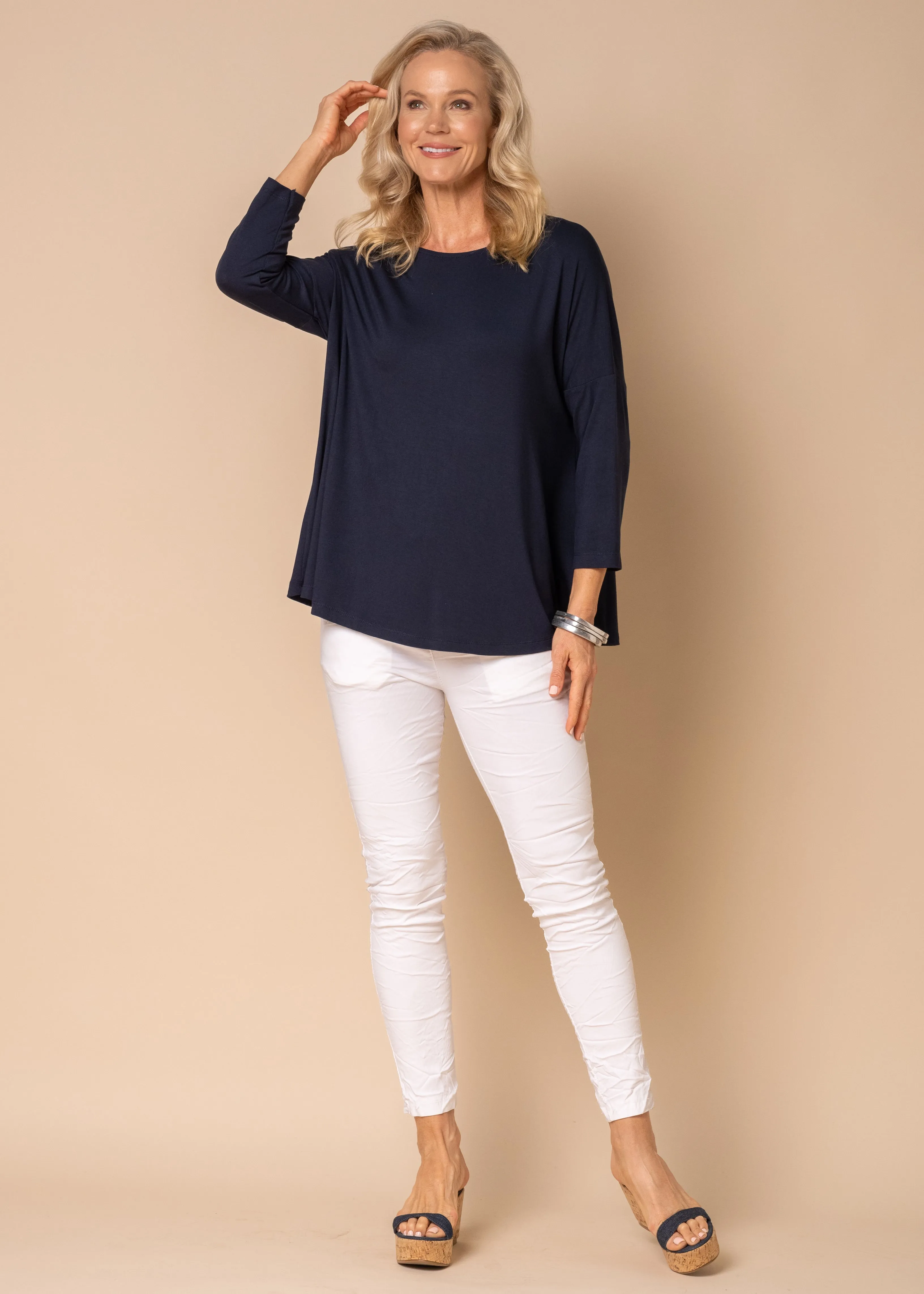Reese Basic Top in Navy