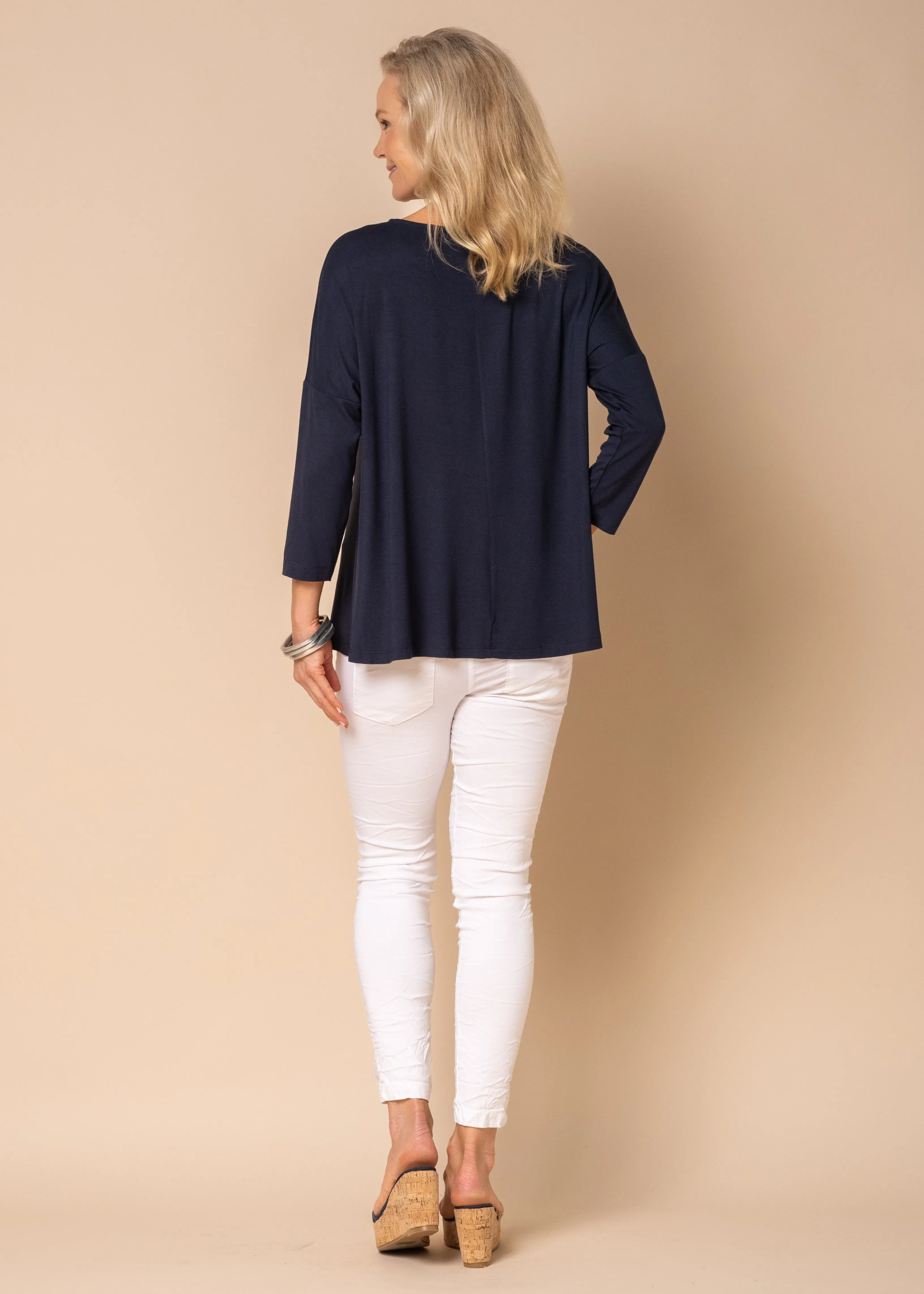 Reese Basic Top in Navy