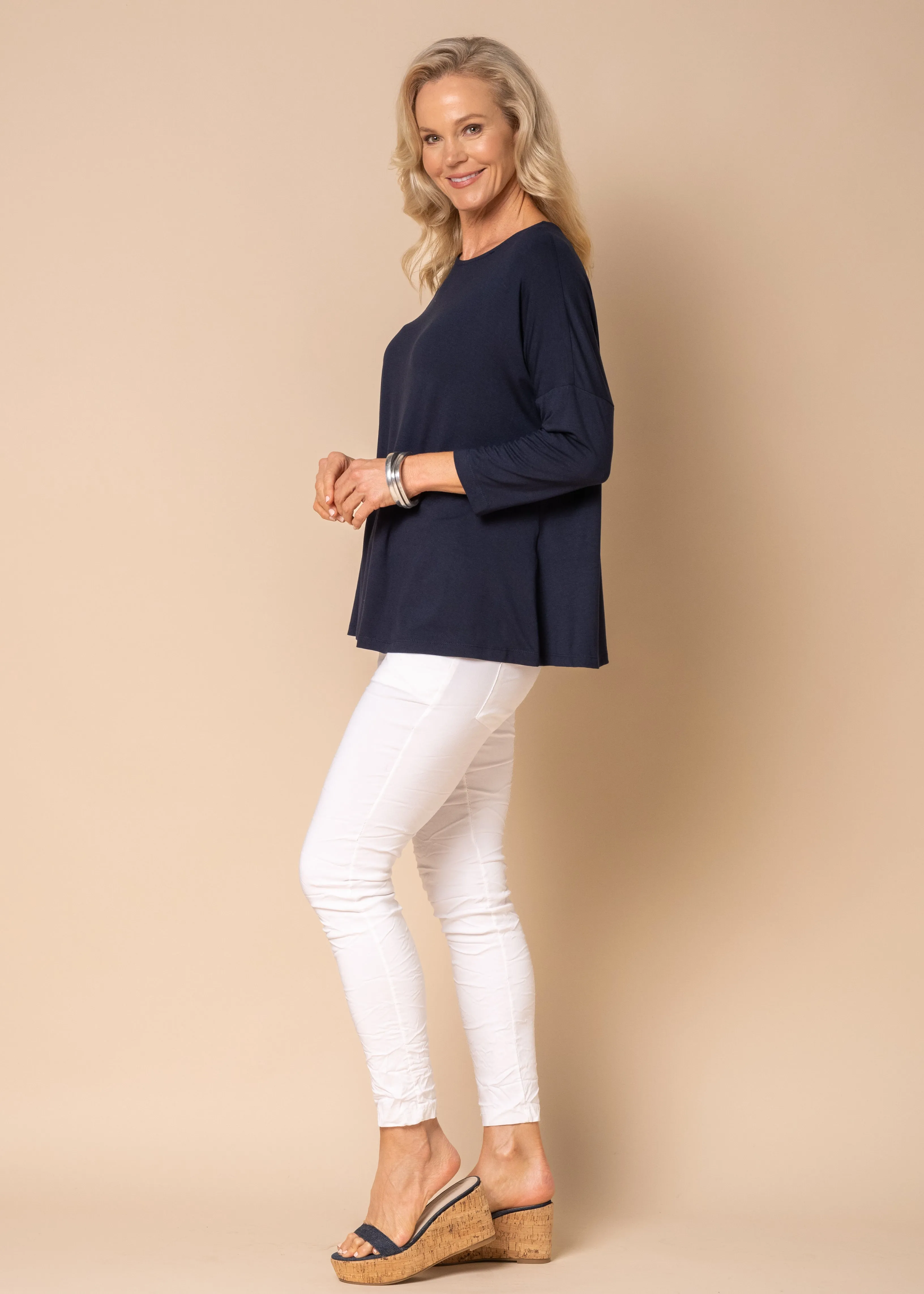Reese Basic Top in Navy
