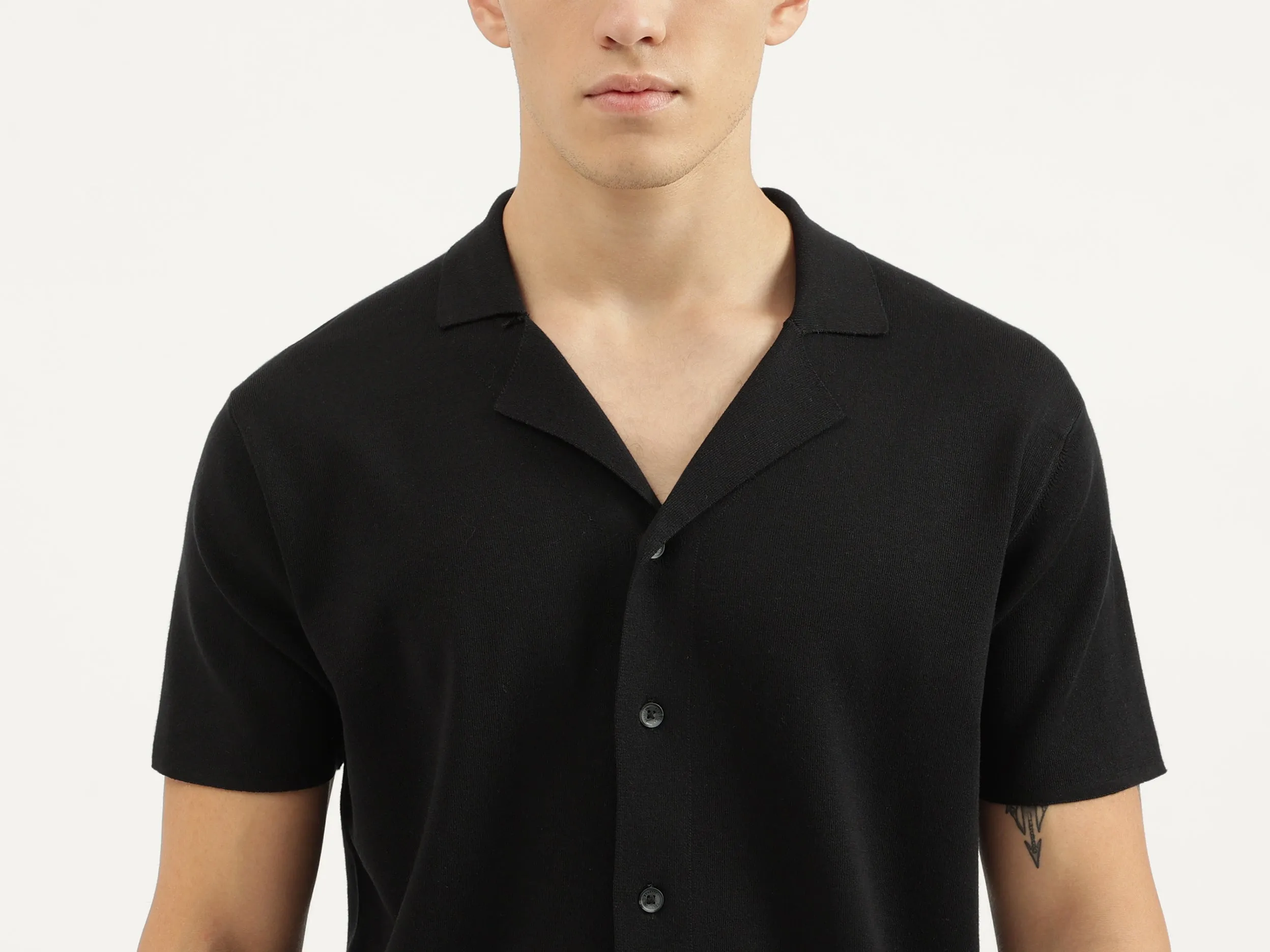Regular Fit Cuban Collar Solid Shirts