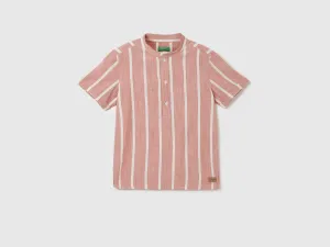 Regular Fit Mandarin Collar Striped Shirt