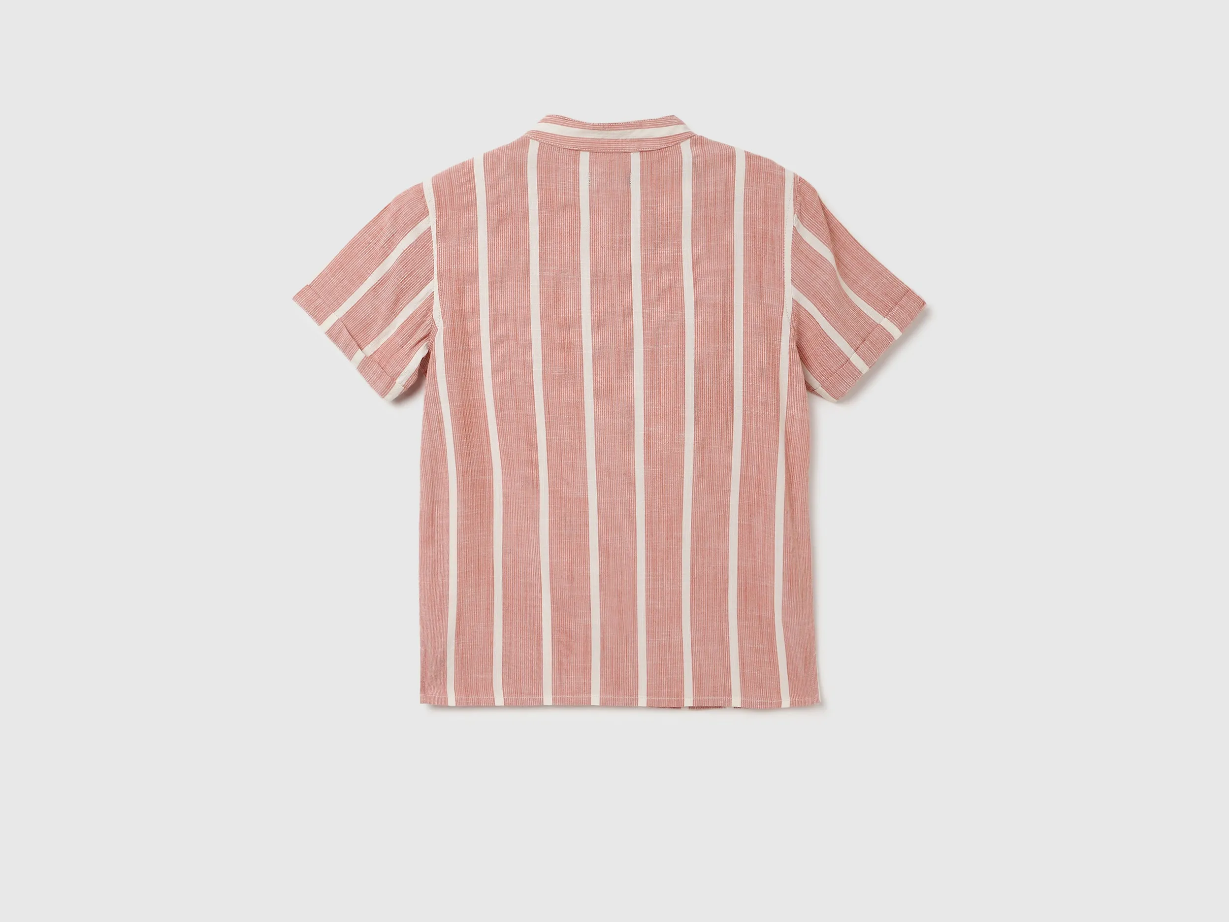 Regular Fit Mandarin Collar Striped Shirt