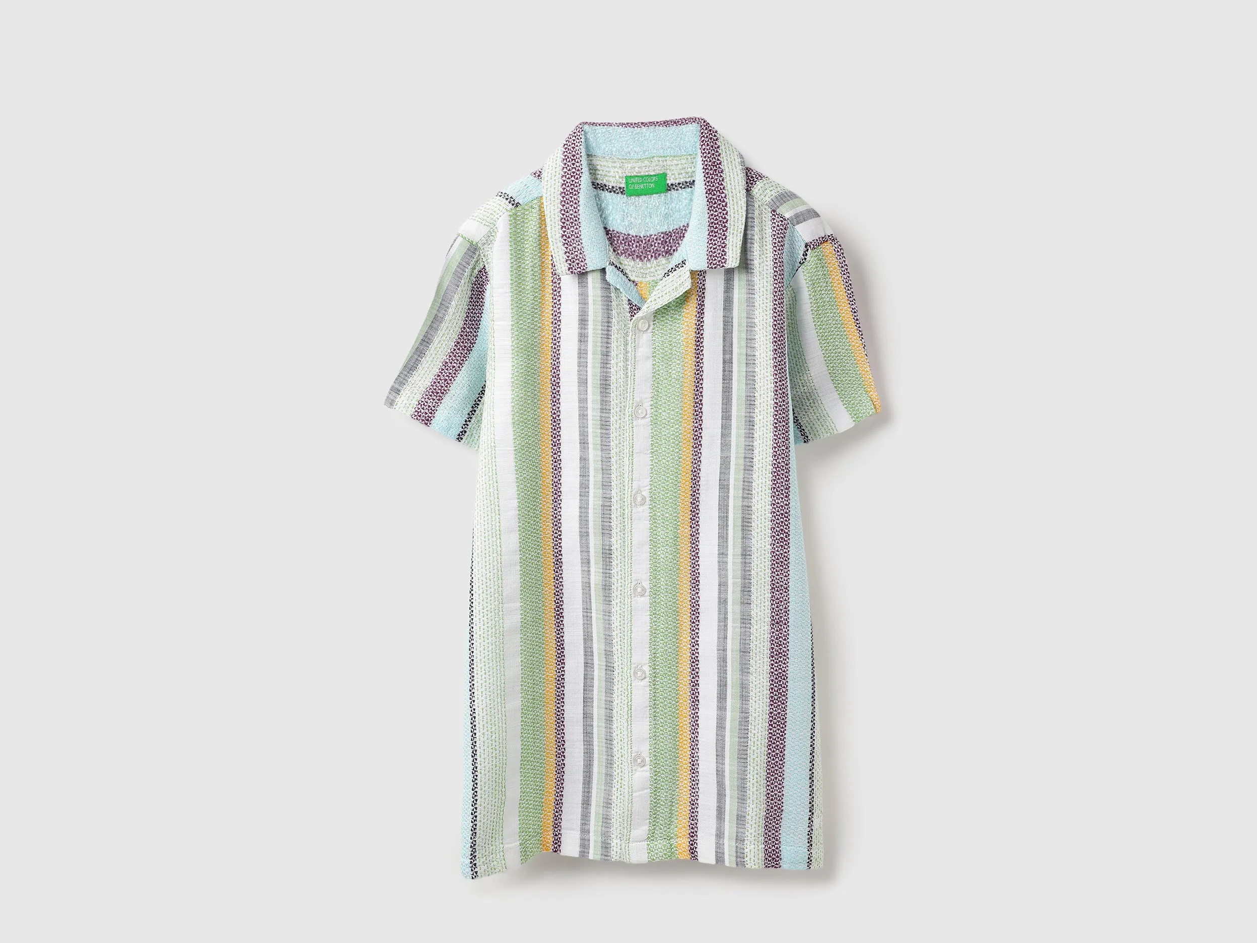 Regular Fit Resort Collar Broad Striped Shirt