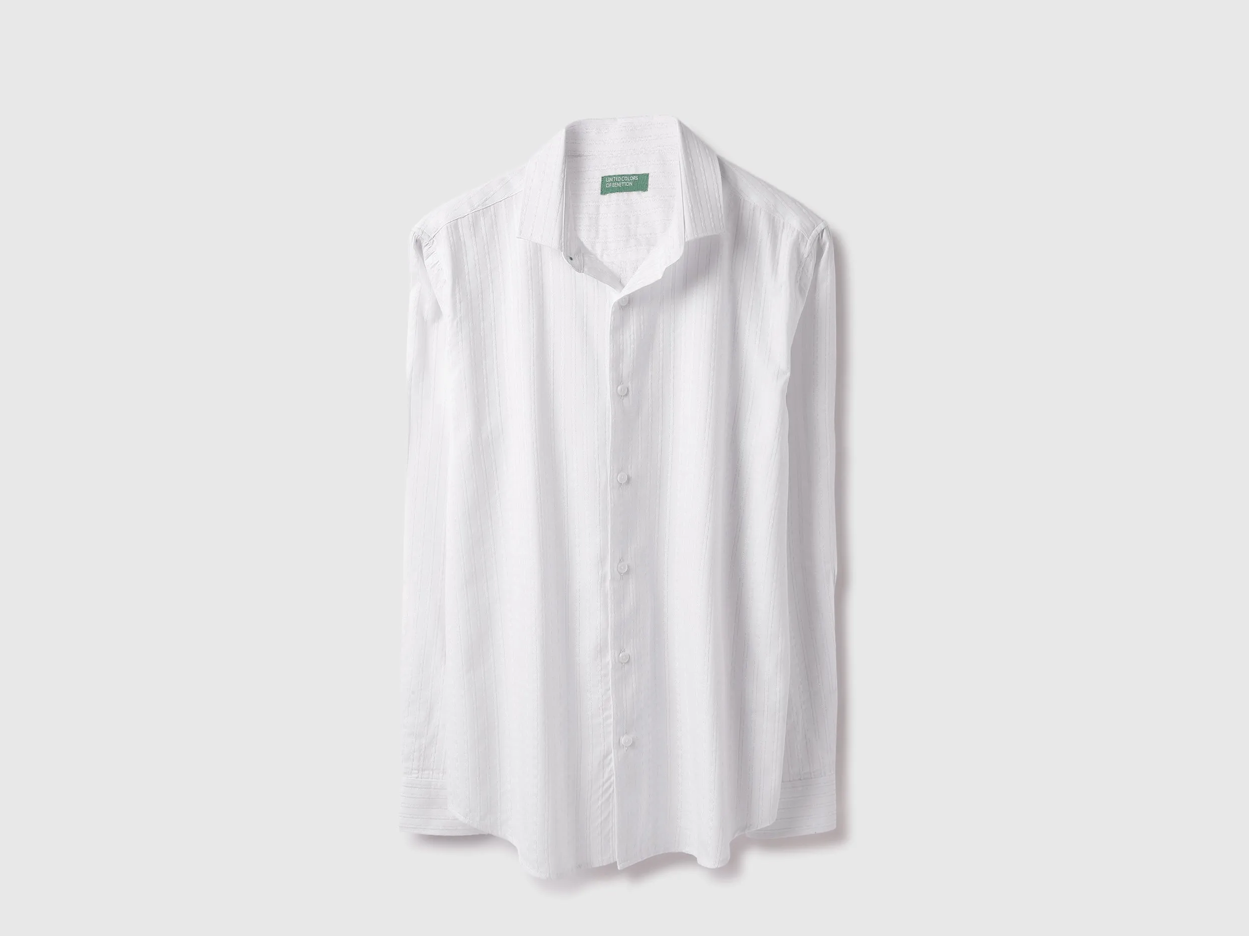Regular Fit Spread Collar Striped Shirt