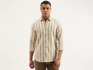 Regular Fit Spread Collar Striped Shirts