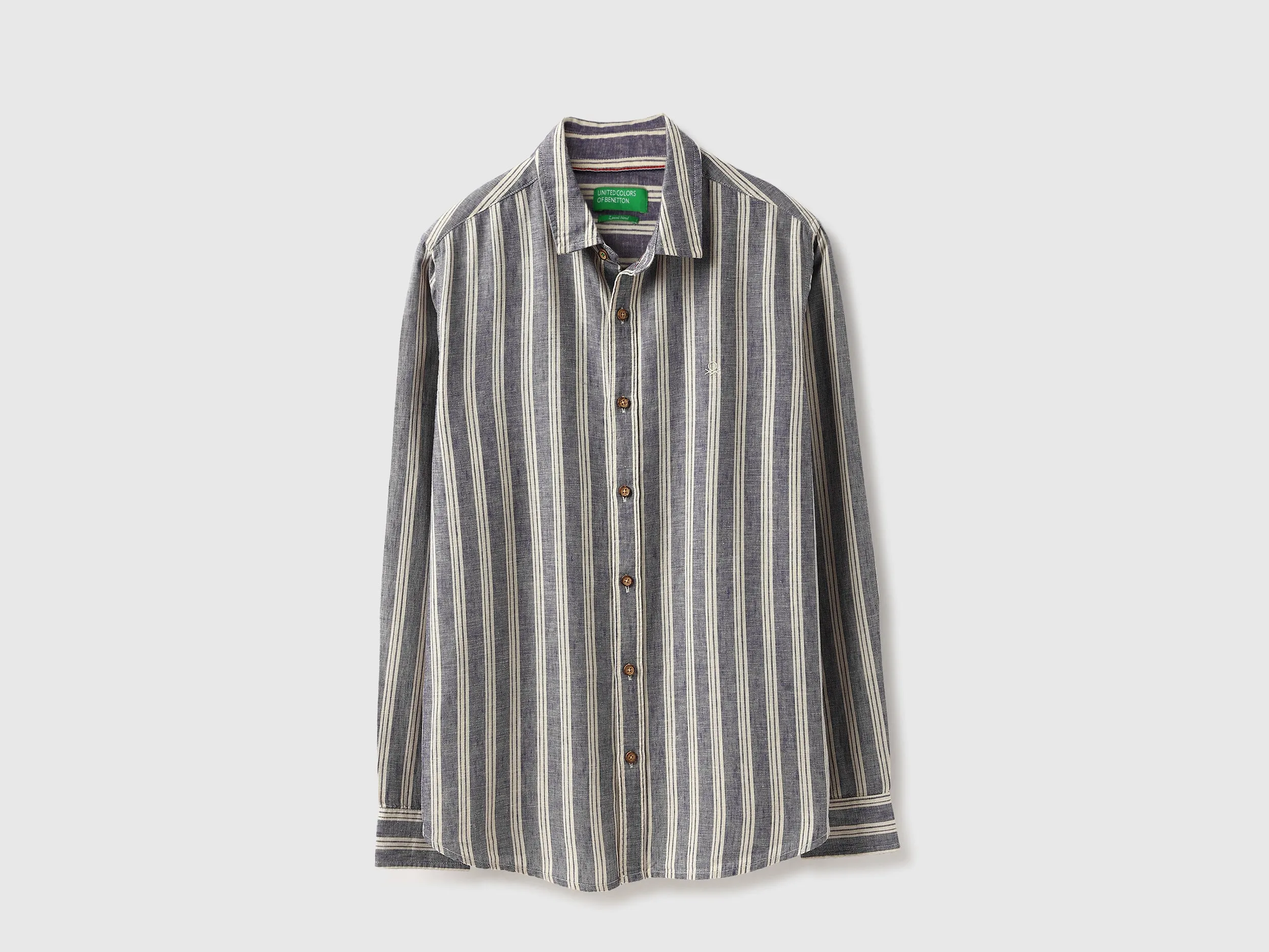 Regular Fit Spread Collar Vertical Stripes Shirt